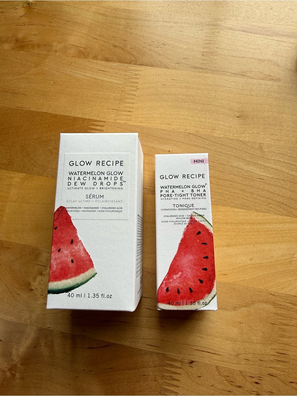 Glow Recipe Watermelon Glow Niacinamide Dew Drops Serum and Toner